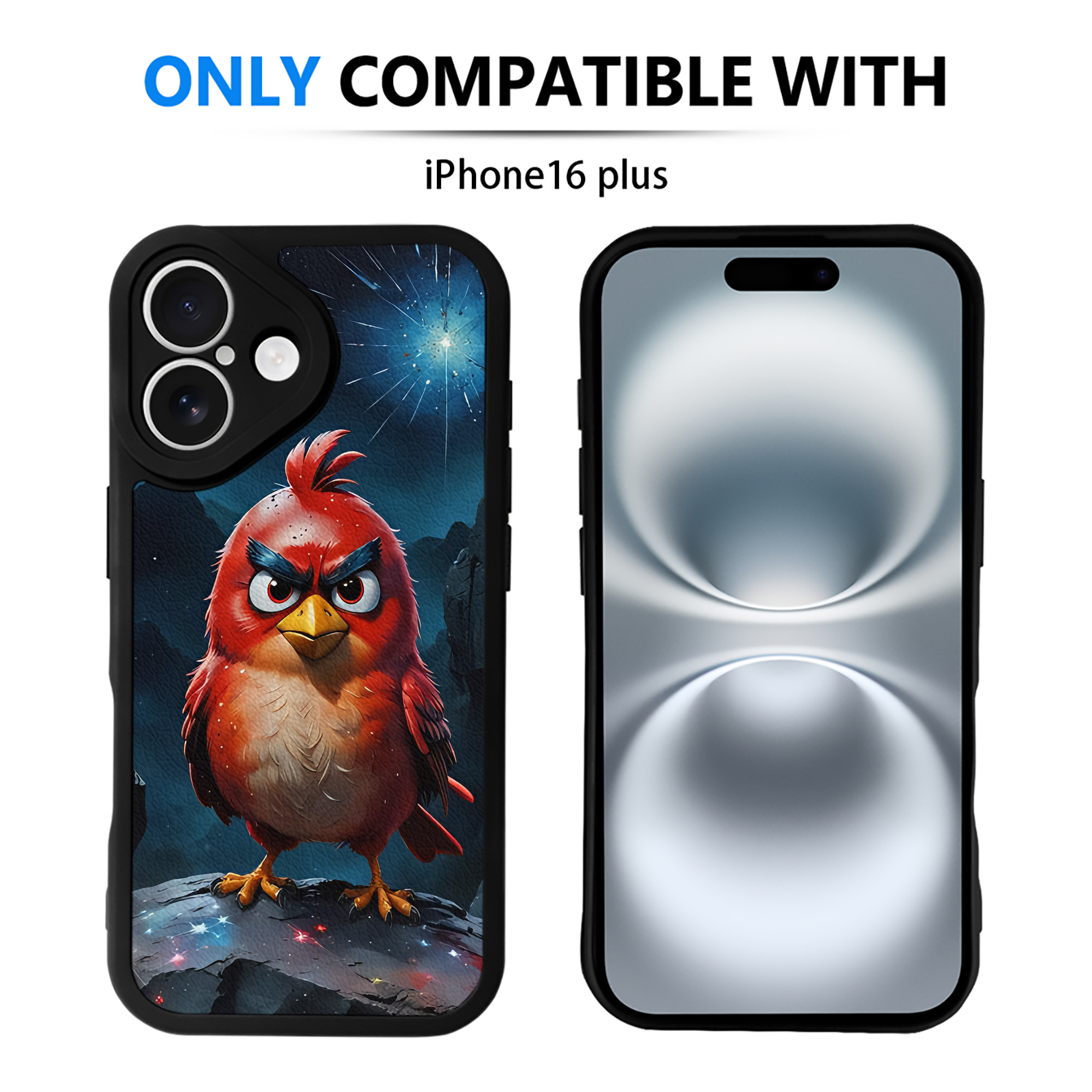 （画像用） Angry Birds アングリーバード 【iPhone 16シリーズ対応】シリコンスマホケース（レザー調） 材質：シリコン